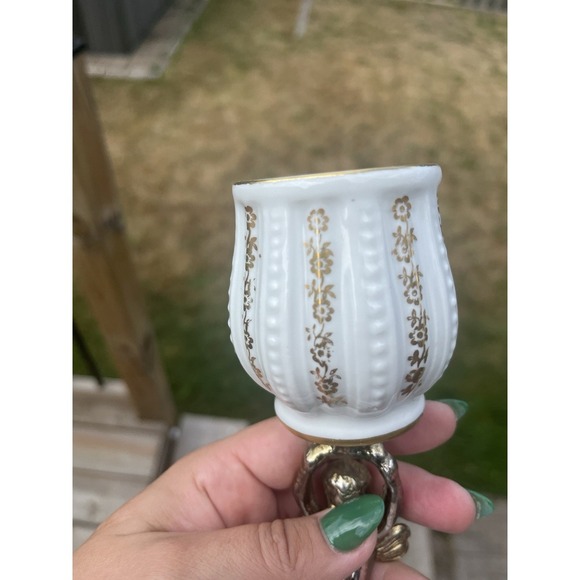 Porcelaine Candleholder De France / Hand painted With angel - Picture 14 of 16